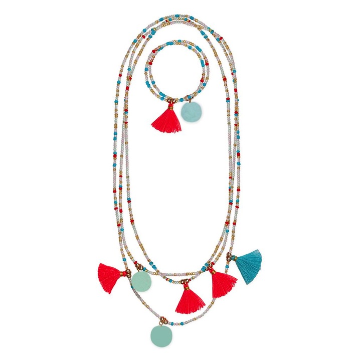 SET COLLIER &amp; BRACELET FANTASTIC TASSEL