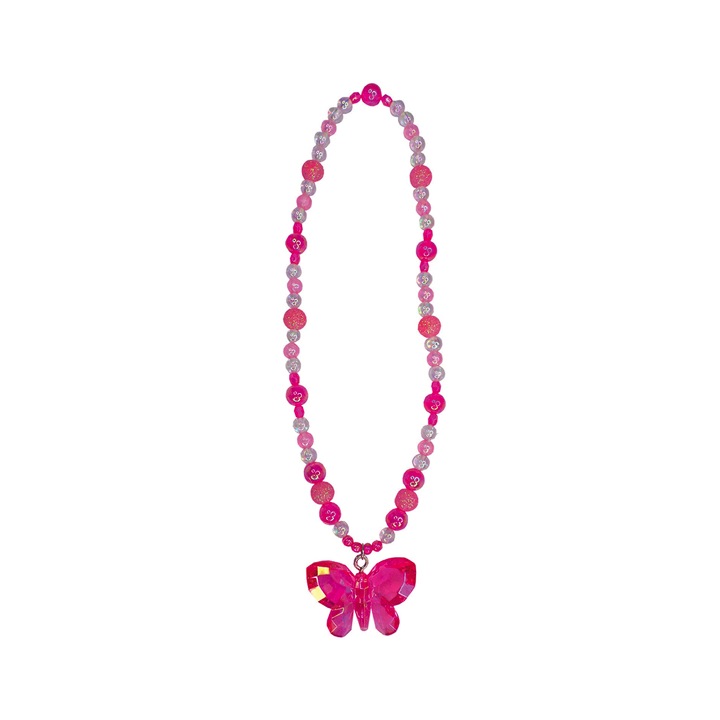 COLLIER FANCY PAPILLON FUSCHIA