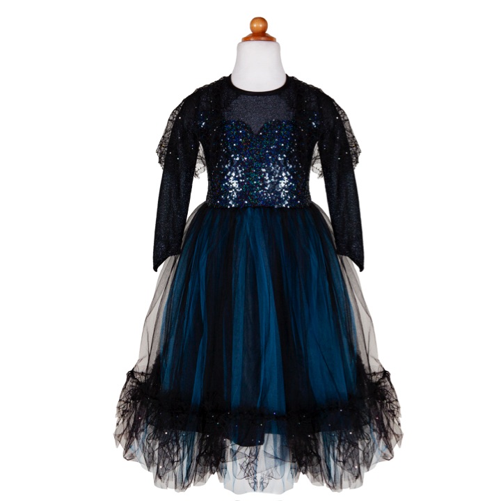ROBE ET BANDEAU LUNA "LA SORCIÈRE DE MINUIT" 5-6ANS