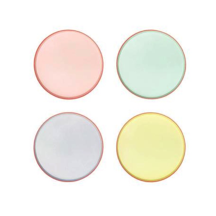 PETITES ASSIETTES PASTEL BORDURE NÉON