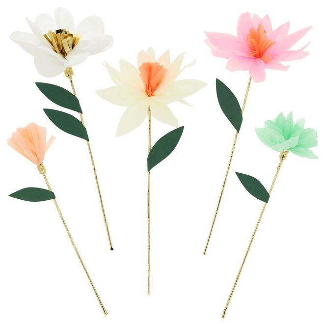 10 TIGES FLORALES OR