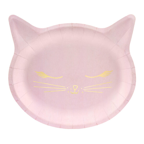 ASSIETTES CHAT ROSE PASTEL