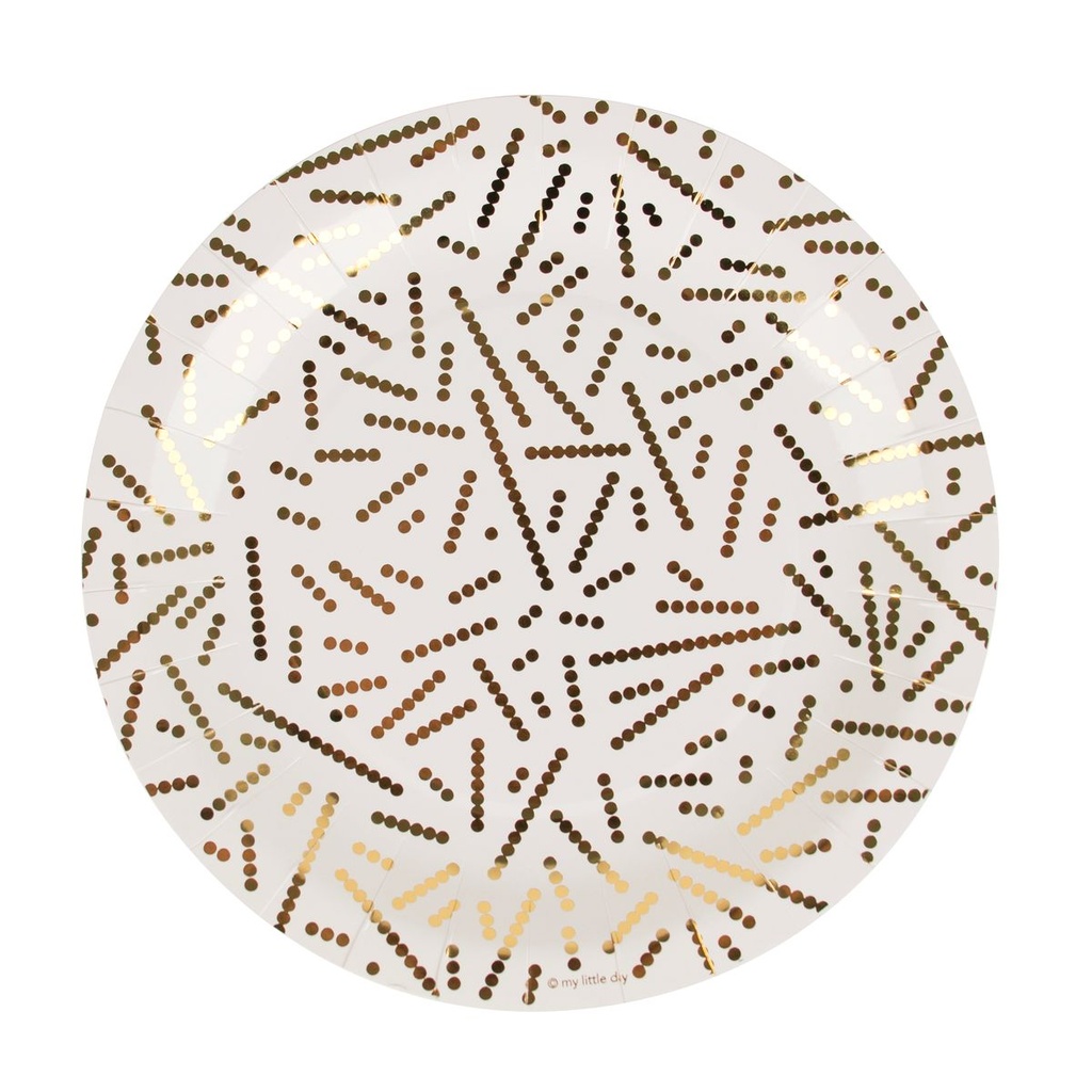 ASSIETTES PERLES OR
