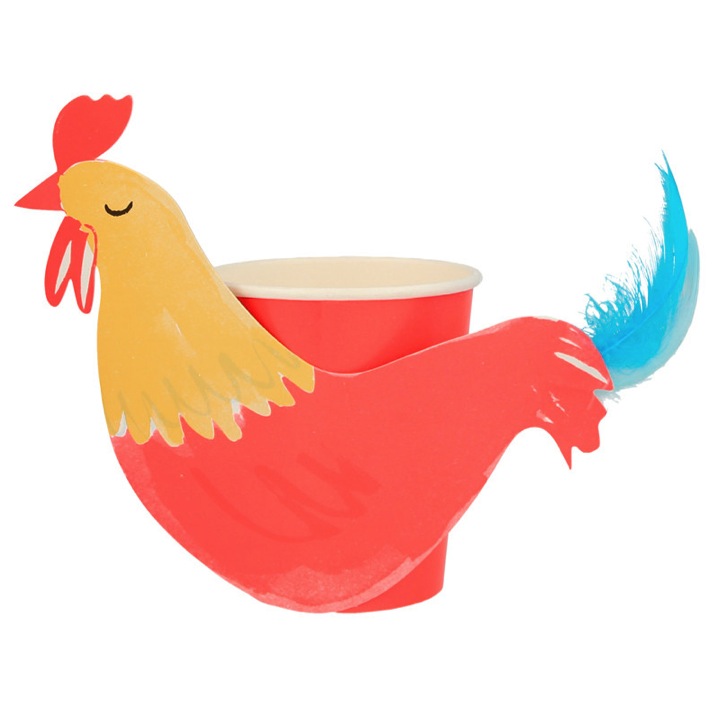 GOBELETS COQ DANS LE FERME