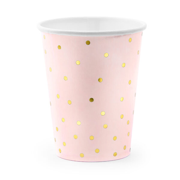 GOBELETS ROSE PASTEL POIS OR