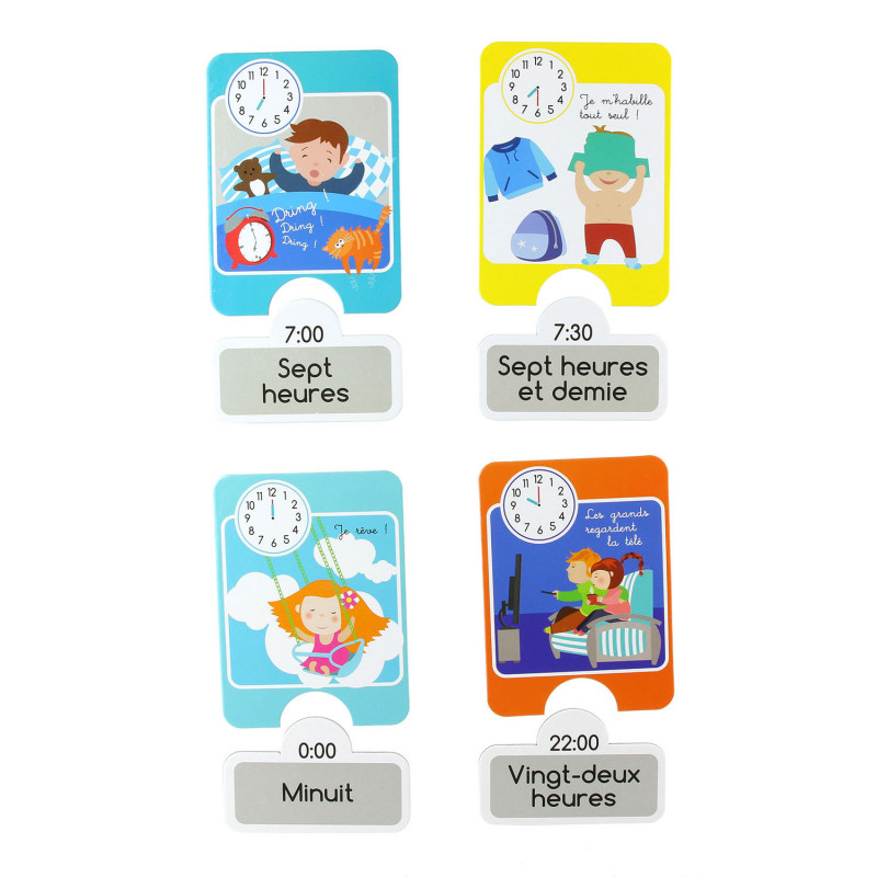 CARTE EDUCATIVE J’APPRENDS LHEURE X24