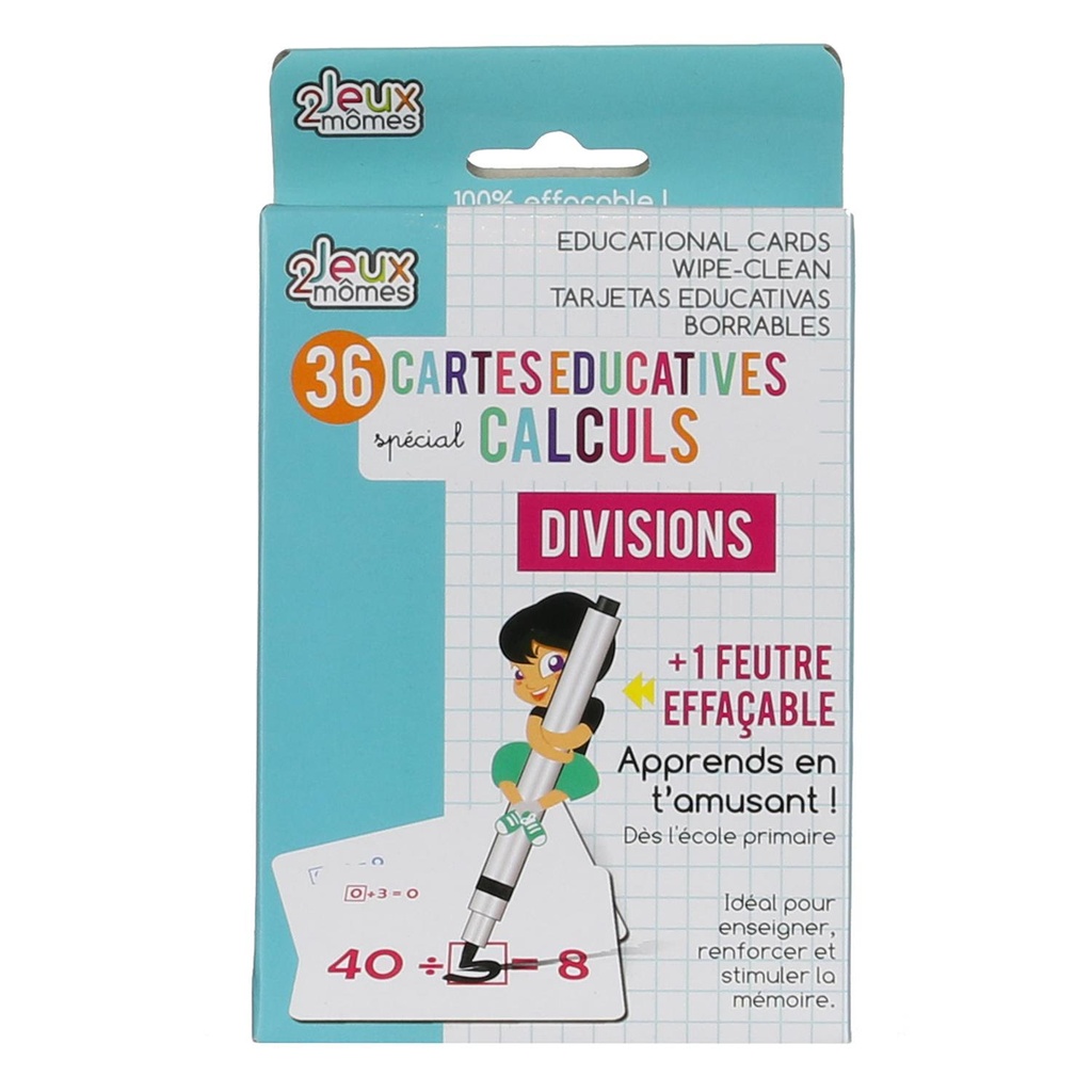 CARTE EDUCATIVE EFFACABLE X36- DIVISIONS
