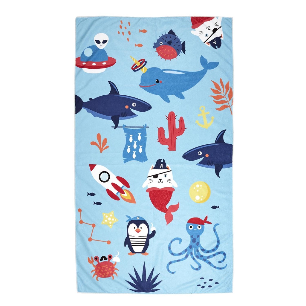 DRAP DE BAIN ENFANT BLEU