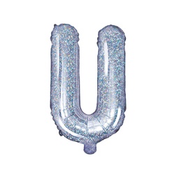 [FB2H-U-018] BALLON LETTRE « U » IRISÉ 35cm