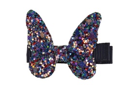 [90810N] BARRETTES PAPILLON ROCKSTAR NOIR