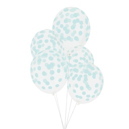 [MLD-BACONAC] 5 BALLONS IMPRIMÉS CONFETTIS AQUA