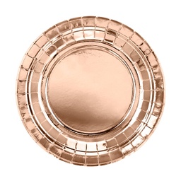 [TPP35-019R] ASSIETTES RONDES OR ROSE