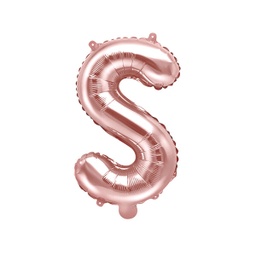 [FB2M-S-019R] BALLON LETTRE « S » OR ROSE 35cm