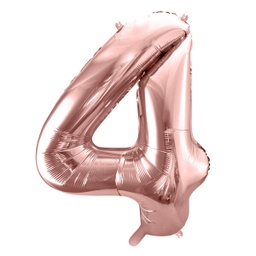 [FB1M-4-019R] BALLON CHIFFRE « 4 » OR ROSE 86cm