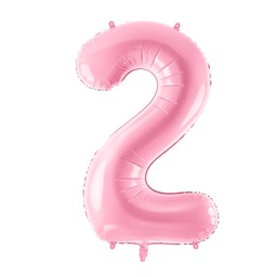 [FB1P-2-081] BALLON CHIFFRE « 2 » ROSE CLAIR 86cm