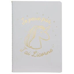 [DE5803OR] CARNET DE NOTES LICORNE OR