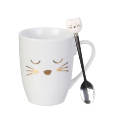 [KA4189] MUG AVEC CUILLERE CHAT